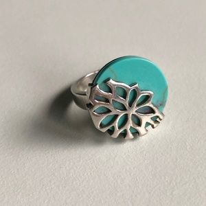 5/10: Silver and Turquoise Disk Ring